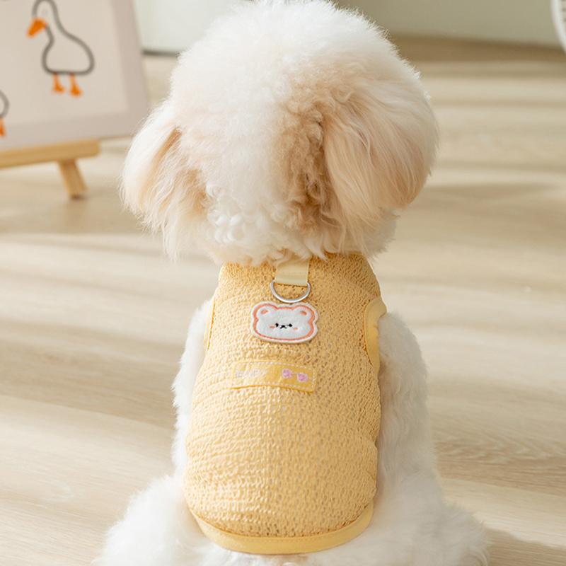Summer Dog Clothes Bear Print Dog Vest Chihuahua French Bulldog Thin Breathable Shirt Sun Protection Puppy Outfit Pet Costume