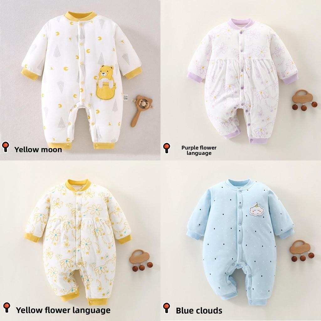 Baby Winter Cotton Romper With Thickened Fabric For Newborns And Infants