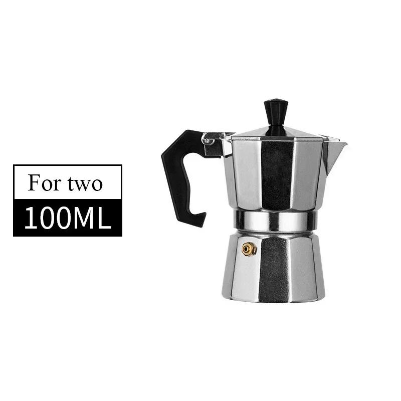 Neue Aluminium Moka Kanne Haushalt 50ml-600ml Latte Herd Klassische Kaffeemaschine Espresso Perkolator Kaffee Extraktionstopf