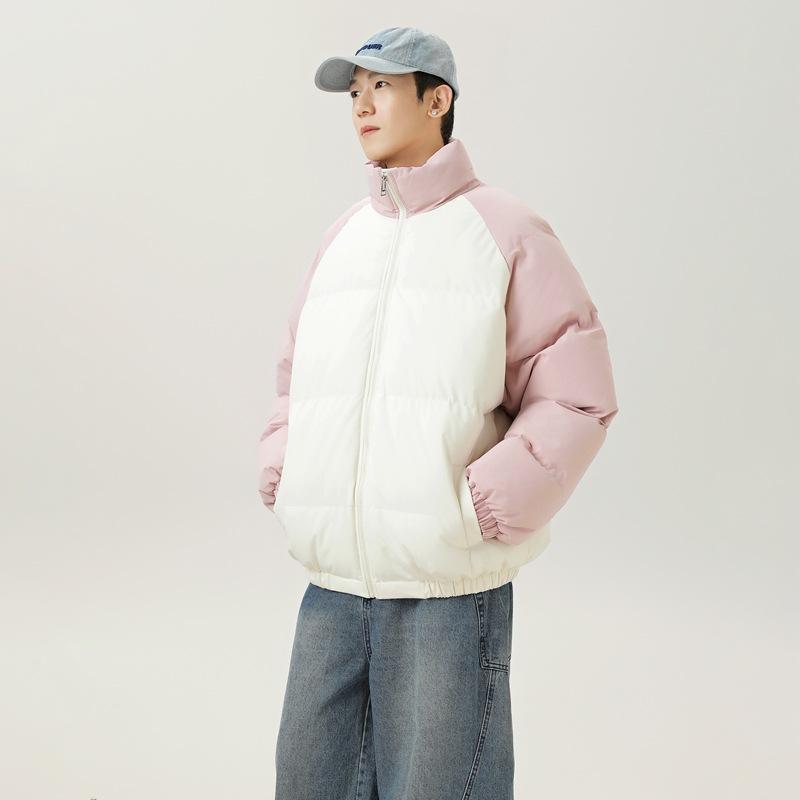 Stand-up Collar Cotton-padded Clothes Men's Winter Windproof Velvet Thickened Cotton-padded Clothes Couple Thickened High-quality Cotton-padded Jacket