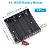 3pcs 18650 Battery Holder with Wire 3.7V,7.4V, 11.1V, 14.8V 18650 Battery Holder Box for Battery Storage Charging