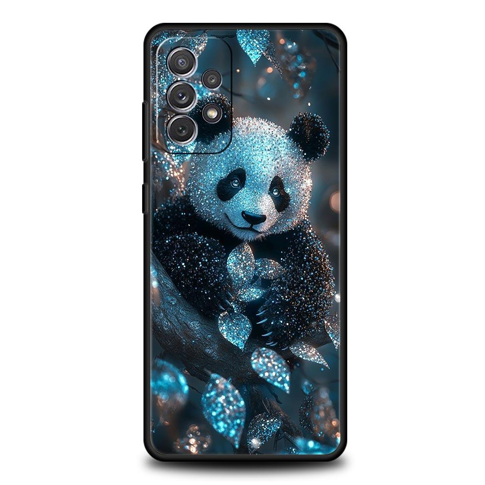 Baby Panda Phone Case for Samsung Galaxy A55 A35 A17 A07 A15 A13 A25 A51 A71 A72 A73 A32 A52 A52S A41 5G Soft TPU Shell Fundas