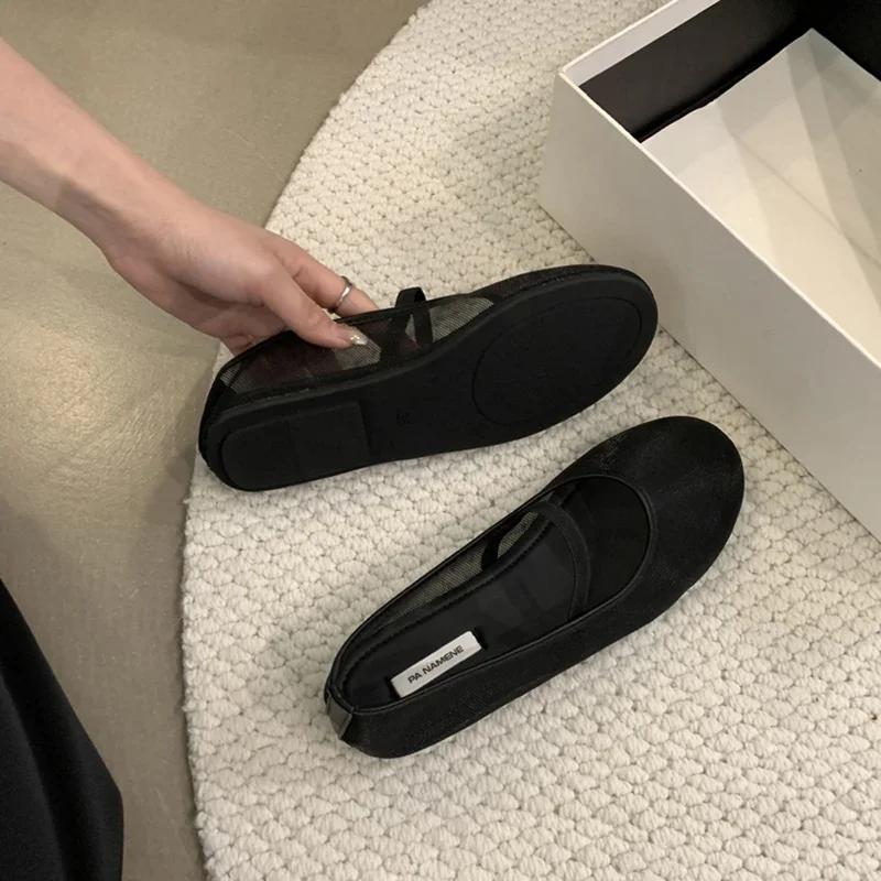 

Дизайнер Моды Осенние Женские Балетки из Сетчатой Ткани Модные Мелкие на Резинке Женские Удобные Мягкие Туфли Мэри Джейн 35