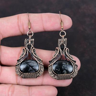 Picasso Jasper Earring Copper Wire Wrapped Earrings Gemstone Earring Dainty Copper Jewelry Stylish Earrings Handmade Earring Engagement Gift