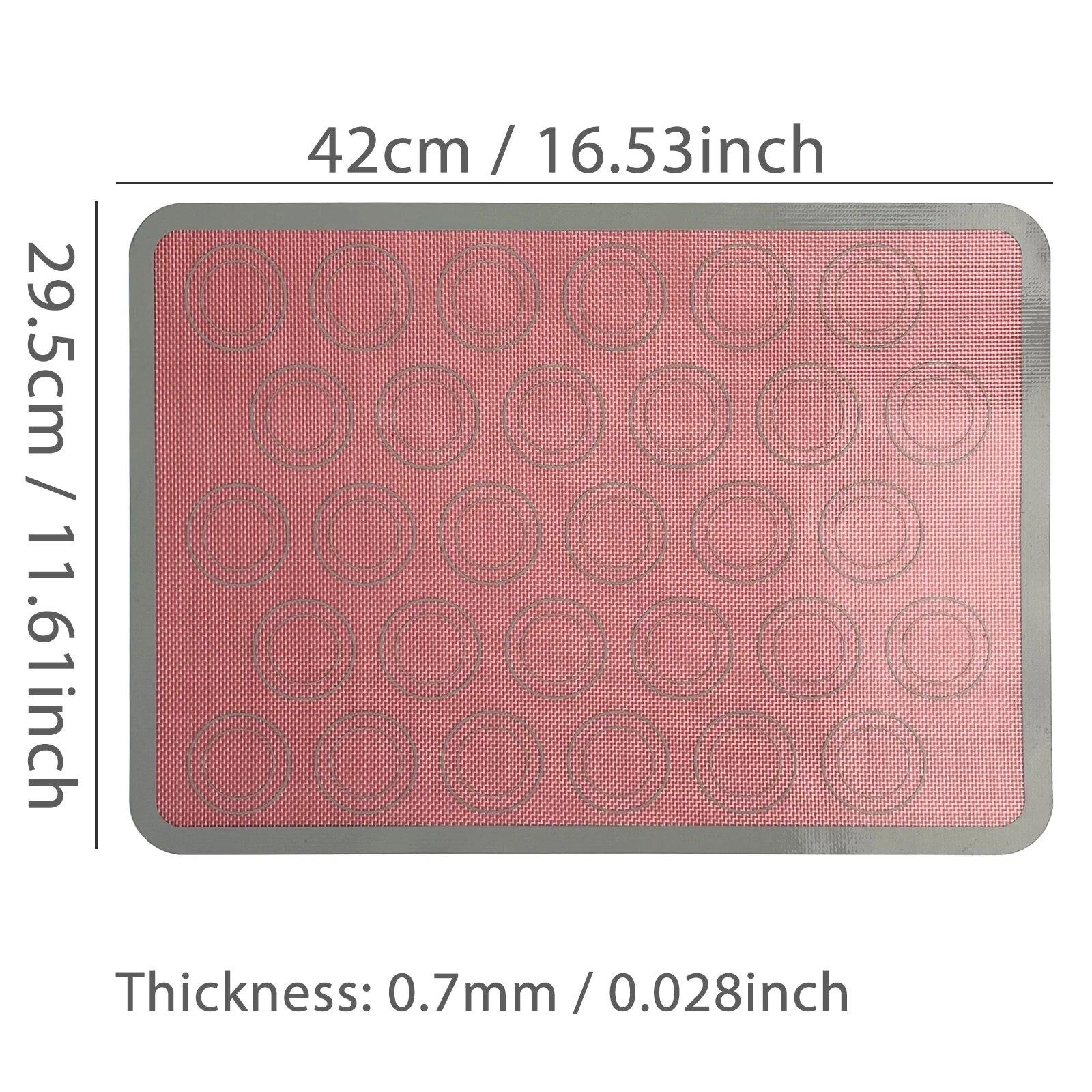 

1PC Silicone Baking Mat for Oven, Reusable Non Stick Cookie Sheet Liner For Macaroons, Pizza, Toaster, Bread Making, Green Pink