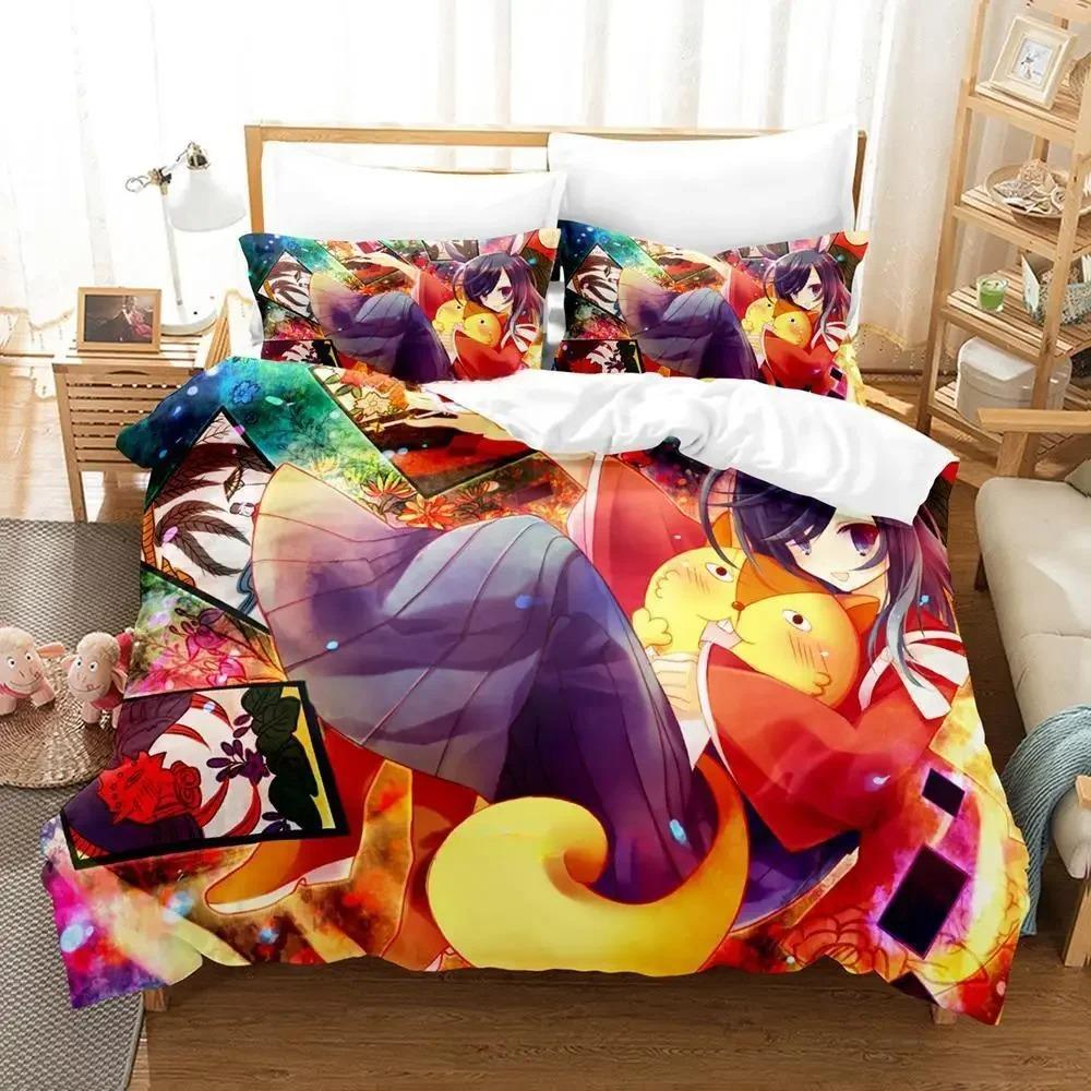 Bequemes Anime-Print-Bettwäsche-Set Mit Bettbezug und Kissenbezügen Einzel-Twin-Voll-Queen-King-Größen Für Erwachsene und Kinder