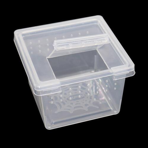 

2 Pcs Plastic Reptiles Living Box Transparent Reptile Terrarium Habitat Spider Snake Transport Breeding Feeding Case білий