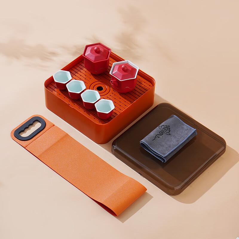Simple Ceramic Travel Gongfu Tea Set Eight-piece Set