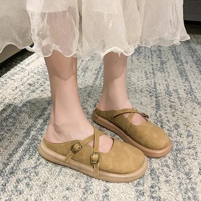 Mode 2024 Damen Sommer Neue Mode Schnalle Designer Hausschuhe Outdoor Slingback Lässig Bequeme Flache, Nicht-Slip frauen Maultiere Zapatos