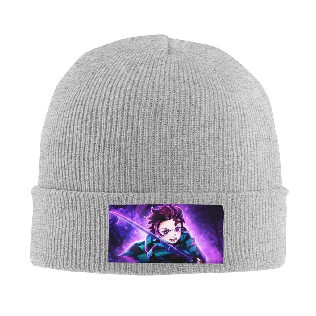 Demon Slayer Kimetsu No Yaiba Skullies Beanies Caps Unisex Streetwear Winter Warm Knitting Hat Adult Nezuko Anime Bonnet Hats