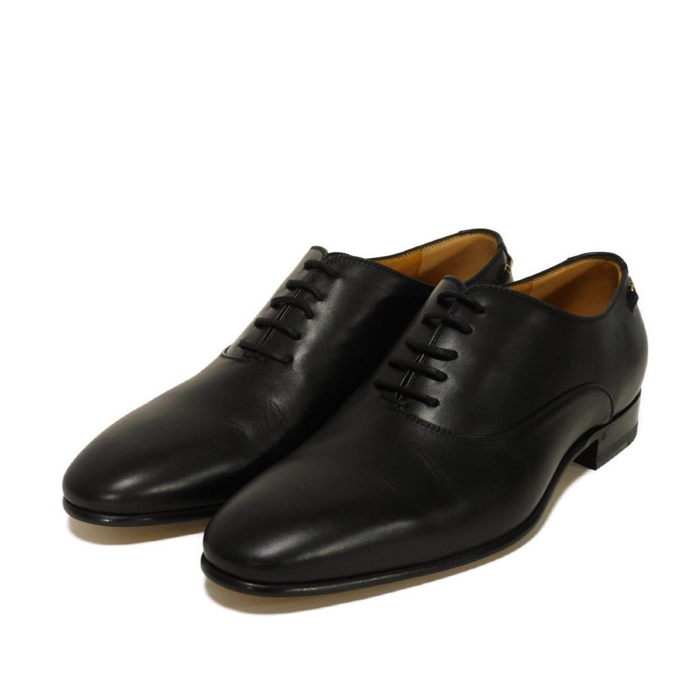 Used 9539 Lace-up Derby Shoes, Calfskin, Size 9.4", 699306, 0F300, 1000, 7902, 5 Interlocking G Chains, Black Men's