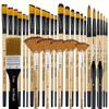 32-Piece Art Brush Set: Wooden-Nylon Brushes & Fan-Shaped for Oil Painting
