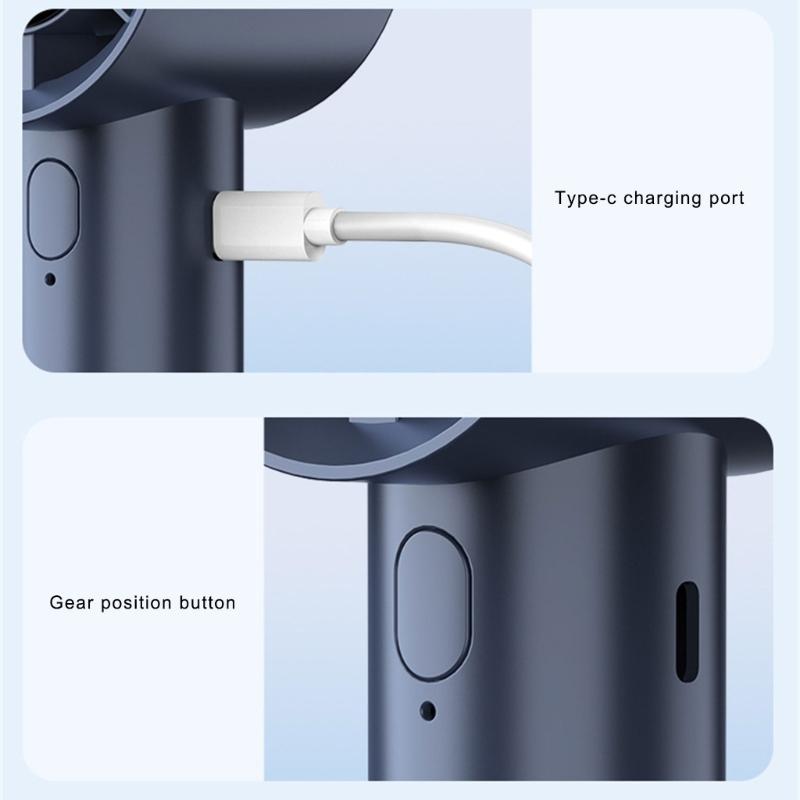 USB Rechargeable Handheld Fan Electric Adjustable Speed Fan 1200mAh Battery Cooling Device with LED Digital Display