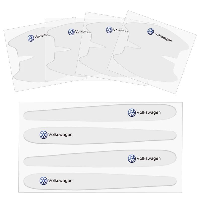 

For Volkswagen 8pcs Car Door Handle Stickers Transparent Protector Film For Volkswagen GTI Passat Polo Magotan Golf R-Line Jetta
