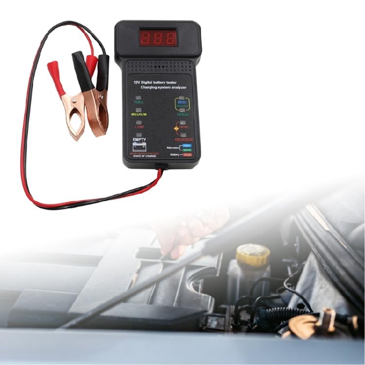 Digital Battery Analyzers Car Battery Tester Car-Charge Diagnostic Tool Portable