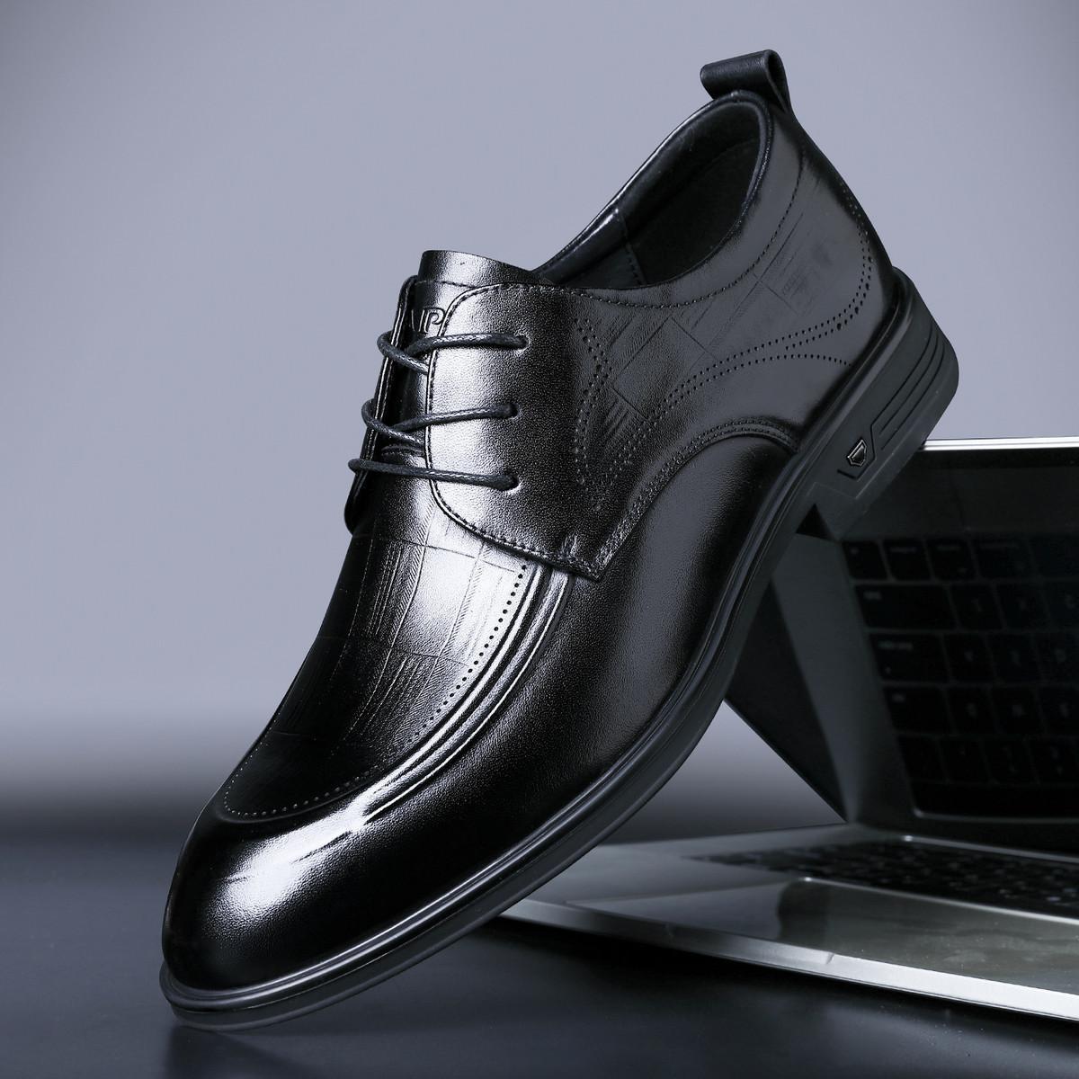 

2025 Leather Shoes Men s Dress Business British Style Leather Men s Shoes First Layer Cowhide Premium Wedding Derby Shoes Trend 43