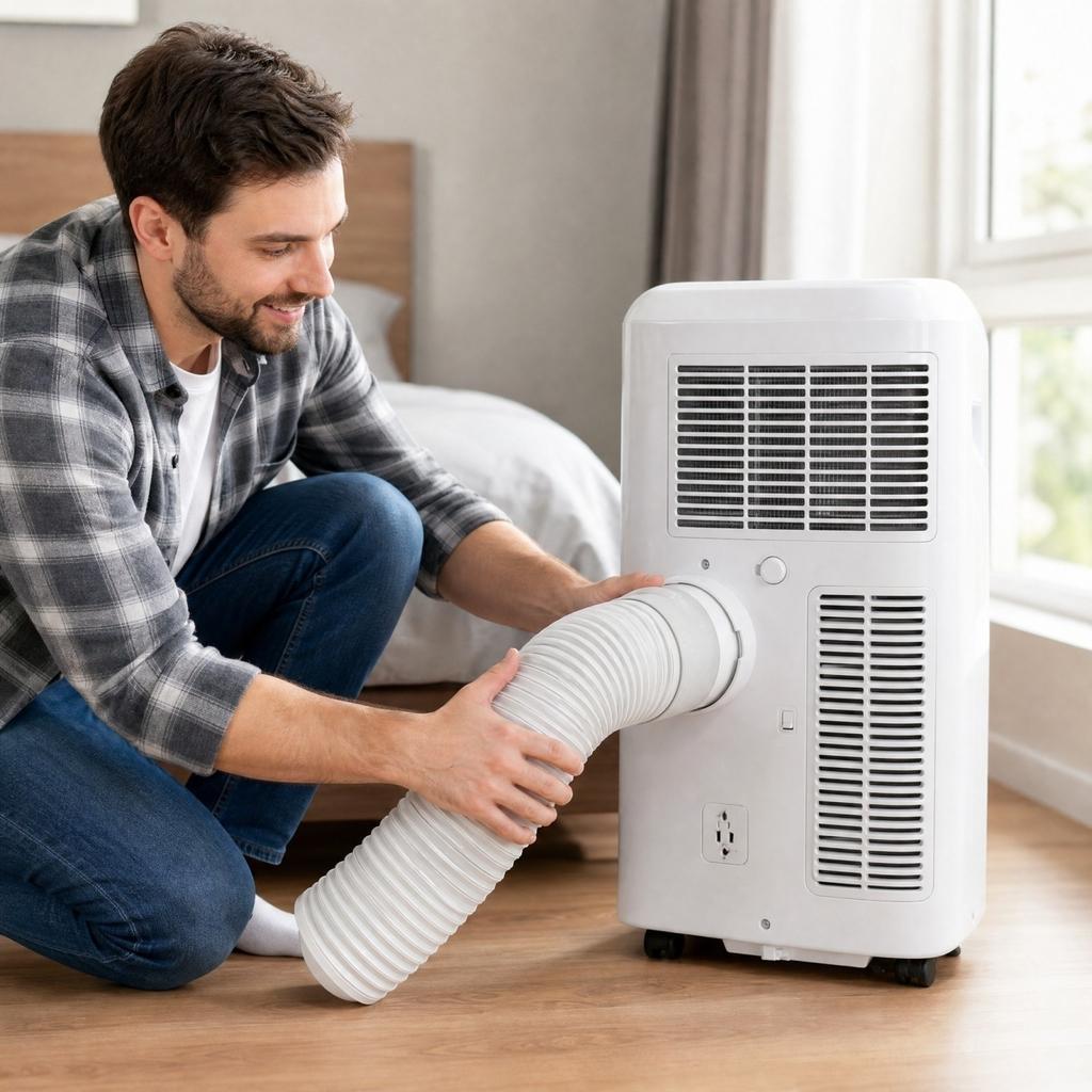 Mangueira de Ventilação para Ar Condicionado Portátil com Rosca Anti-Horário, Duto de Substituição Expansível para Unidades Domésticas