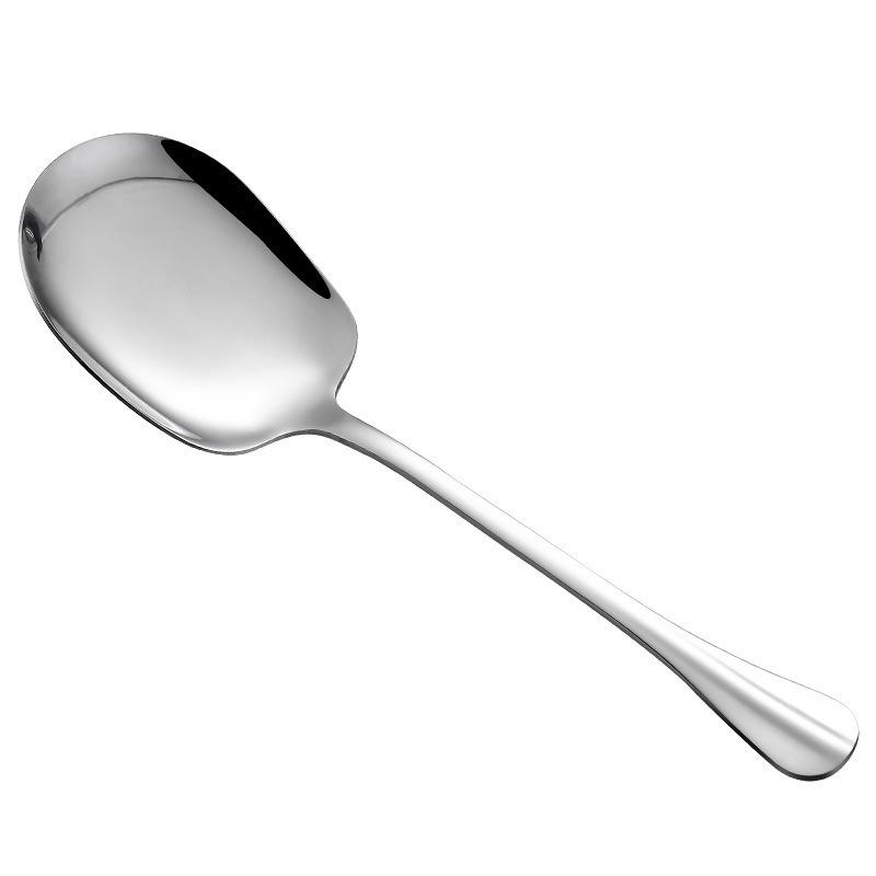 Stainless Steel Round Spoon, Thickened Long Handle To Prevent Scalding, Kitchen Cooking Utensil