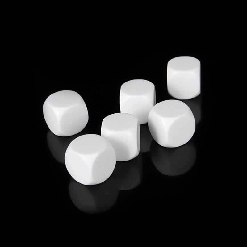 10Pcs/pack Dices Set Acrylic White Dices Teaching Props Game Accessories Mathematical Tools Round Corner Dices Set