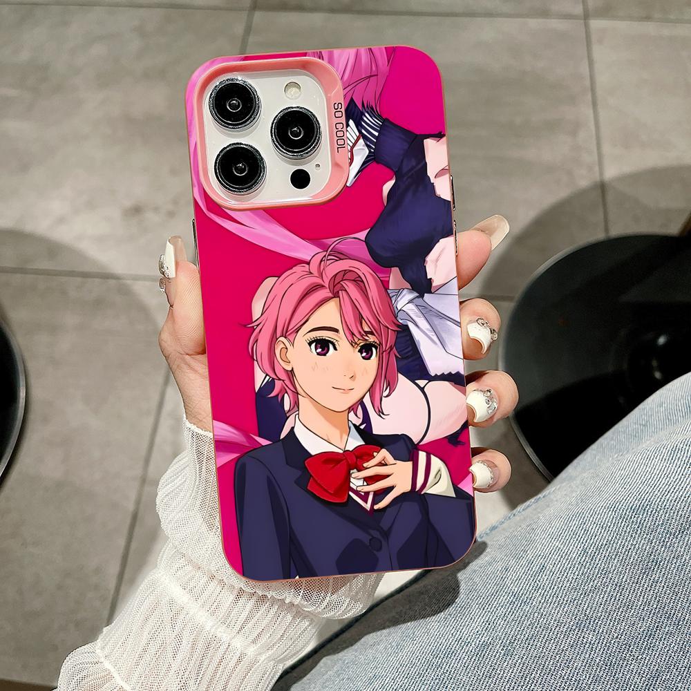 

Dandadan Aira Shiratori Phone Case for iPhone 17 16 15 14 13 12 11 X XR XS 8 7 Air Pro Max Plus Translucent Pink Colorful Cover iPhone 11