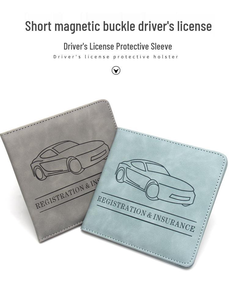 Leather Short Motorcycle Driving License Protective Cover & Storage Bag
