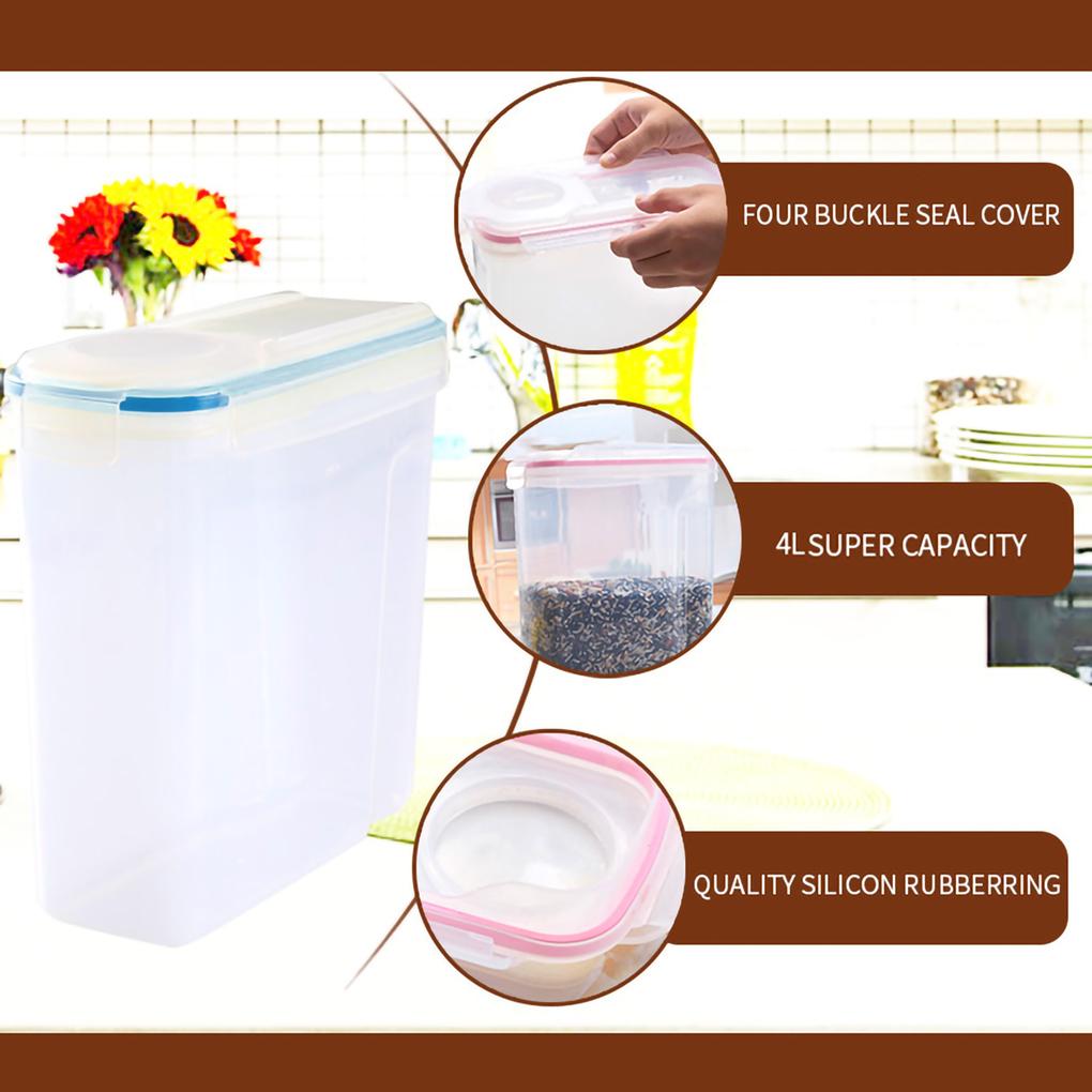 Plastová nádoba na skladování cereálií 4L vzduchotěsný zásobník na suché potraviny