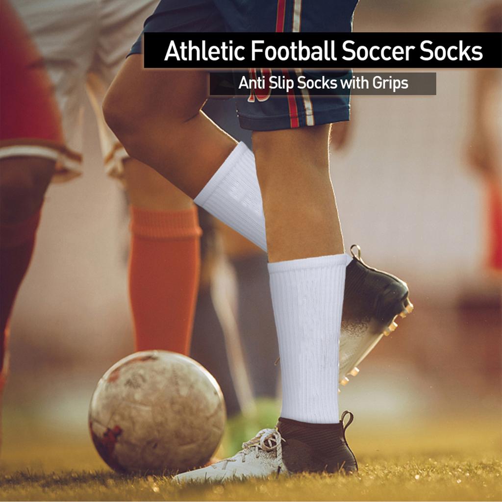 6 Pairs Outdoor Sports Running Socks Stretch Socks Athletic Football Soccer Socks Anti Slip Socks with Grips