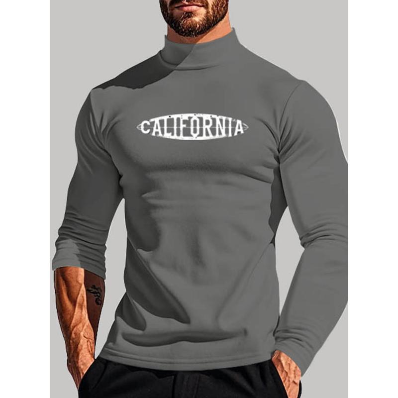 Polyester Mock Neck Long Sleeve Top, Moisture-Wicking S