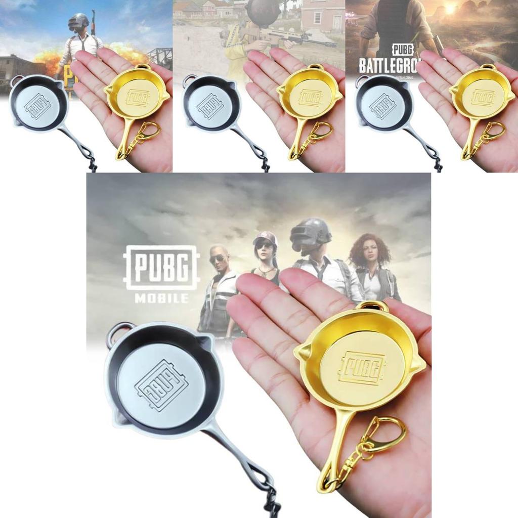Premium Zinc Alloy Pubg Pan Keychain Metal Souvenir For Gamers And Collectors