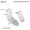 4PCS Furniture Stainless Steel Corner Code 90 Degree Right Angle Wardrobe Table and Chair Fixed Bracket Square Angle Iron