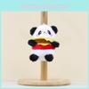Cute Hamburger Panda Plush Keychain 11cm Soft Stuffed Animal Bag Charm Doll