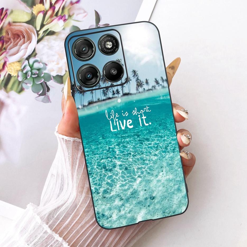 Für Motorola Moto G17 Power Case Moto G15 Niedliche Katze Blumen Bemalte Hülle Weiche TPU Handyhülle Für Motorola G15 Power MotoG17 Taschen