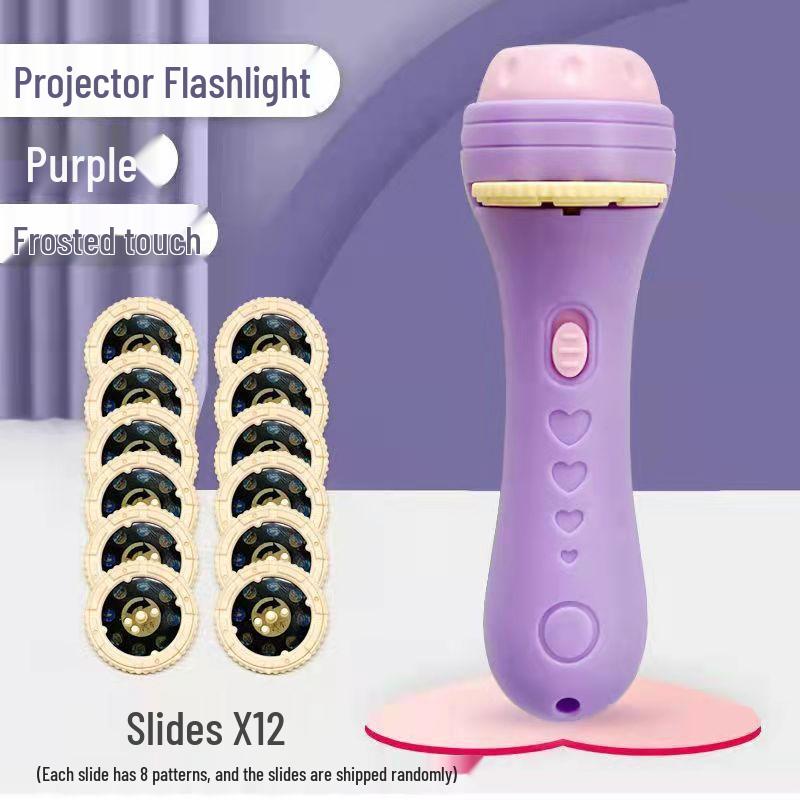 Available Children's Cognitive Cartoon Animal Projector Flashlight for Early Education