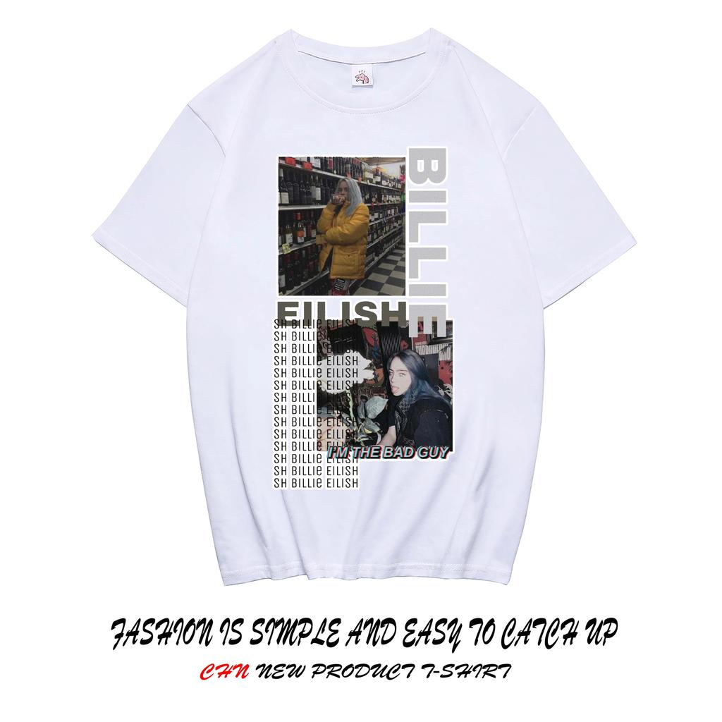 Billie Eilish Çevre Birimleri Grafik Baskılı Kısa Kollu Gömlek Erkek Kadın Bol Günlük Üstler Oversize Pamuklu Sokak Giyimi Y2K Tarzı Tişört