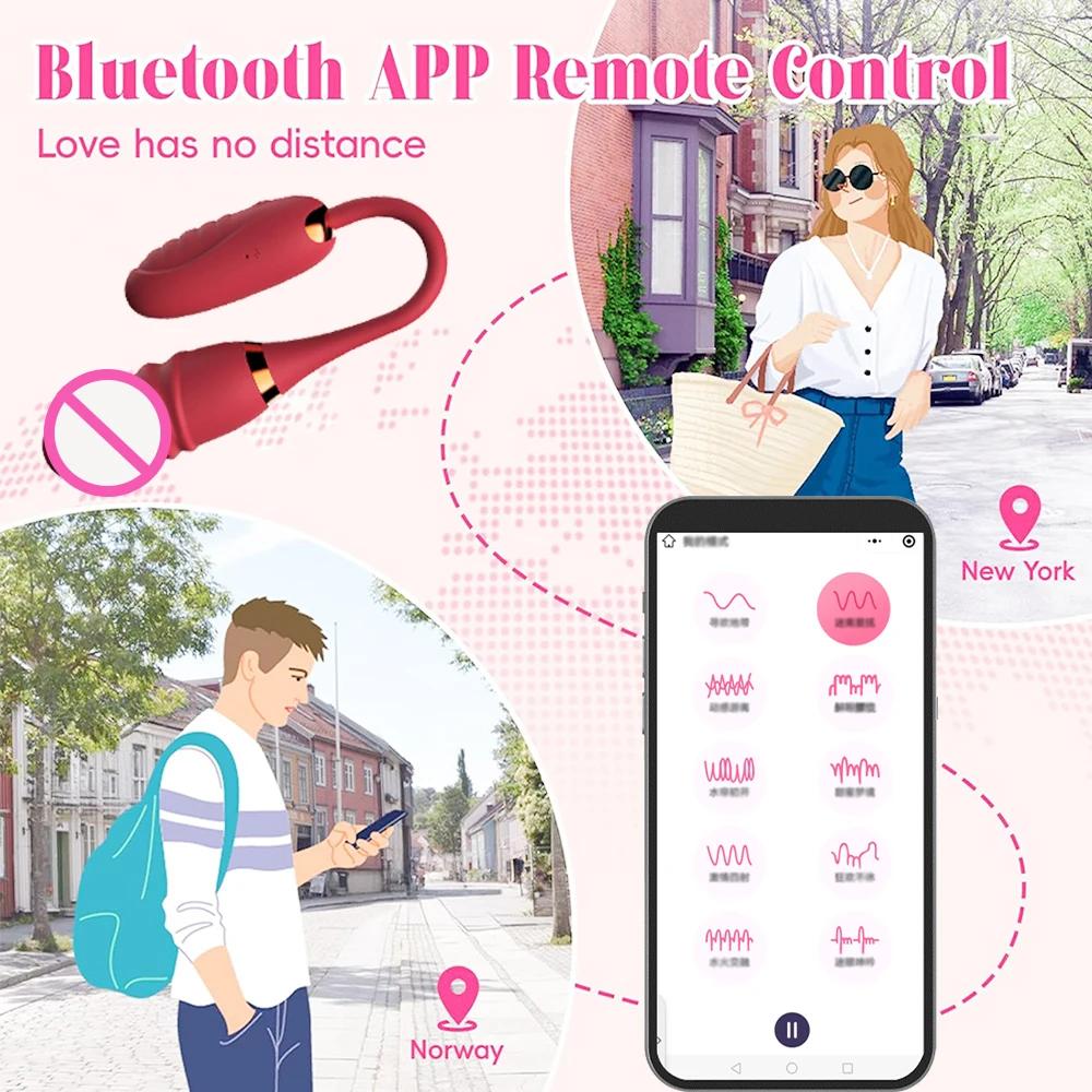 G Spot Vibrator for Women Wireless Bluetooth APP Telescopic Dildo Clitoris Stimulator Vagina Massager Love Egg Panties Sex Toys