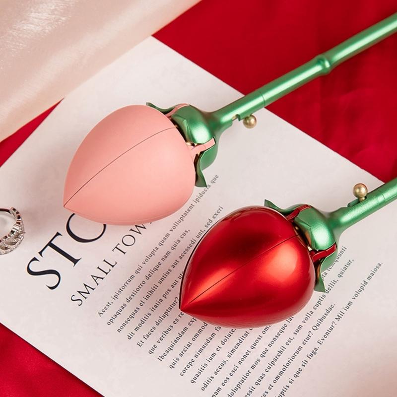 Automatic Opening Rose Shape Jewelry Box Jewelry Rings Organizers Suitable for Rings and Pendants with Elegant Design