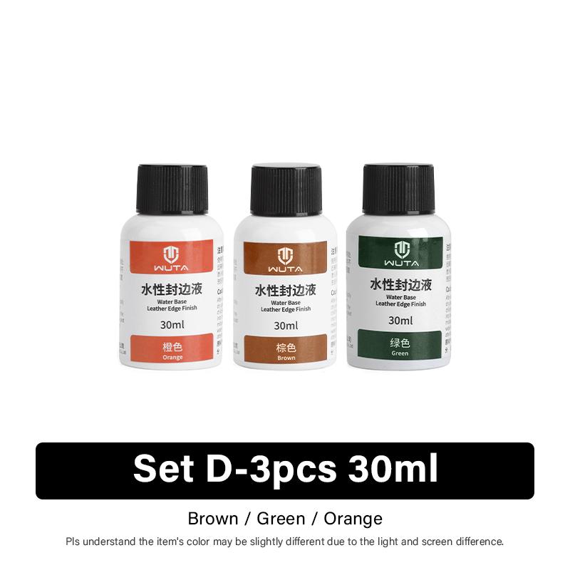 WUTA 30/100ml Leather Finish Water-Base Edge Coating Color Edge Sealing Liquid Dressing Painting Clear & Smooth Treatment Agent