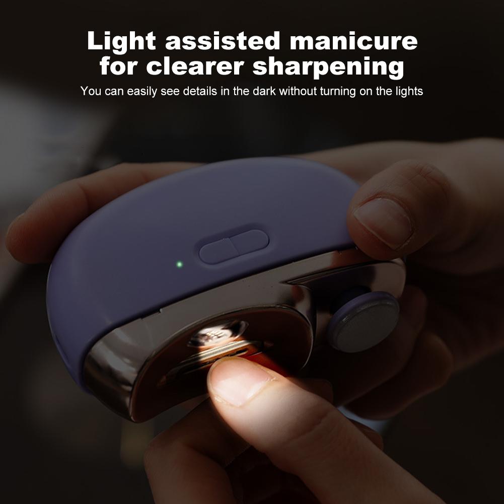 Automatic Manicure Nail Trimmer USB Charging Electric Nail Polisher Anti Splash Nail Trimmer for Children Adult Senior