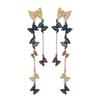 Exquisite Zircon Butterfly Earrings with Long Tassel