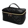Travel Makeup Bag Large Capacity Portable Cosmetic Organizer Bag Polyester Women Toiletry Case with Divider and Handle for Home