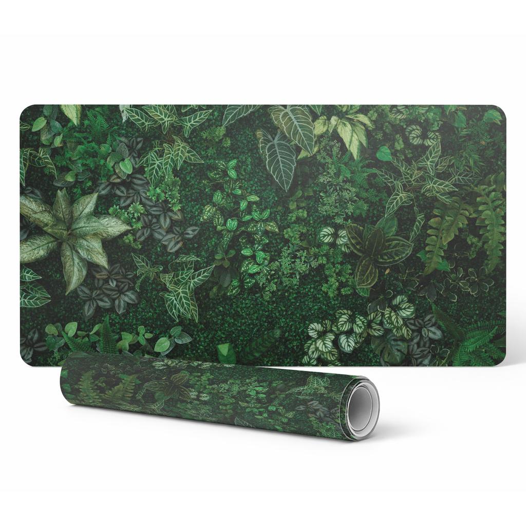Gaming Protective Mat for Keyboard and Mouse Leafy Wall 100X50 Cm