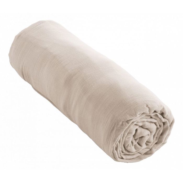 Laken "Gaïa" alle størrelser "Bomullsgas" - Gaïa Pampa - 90 x 190 cm med 30 cm kant