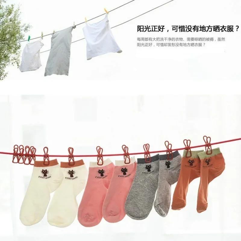 Convenience Portable Belt Clip Clothesline Travel Portable Retractable  Tools Windproof Clothesline Accessories Supplies