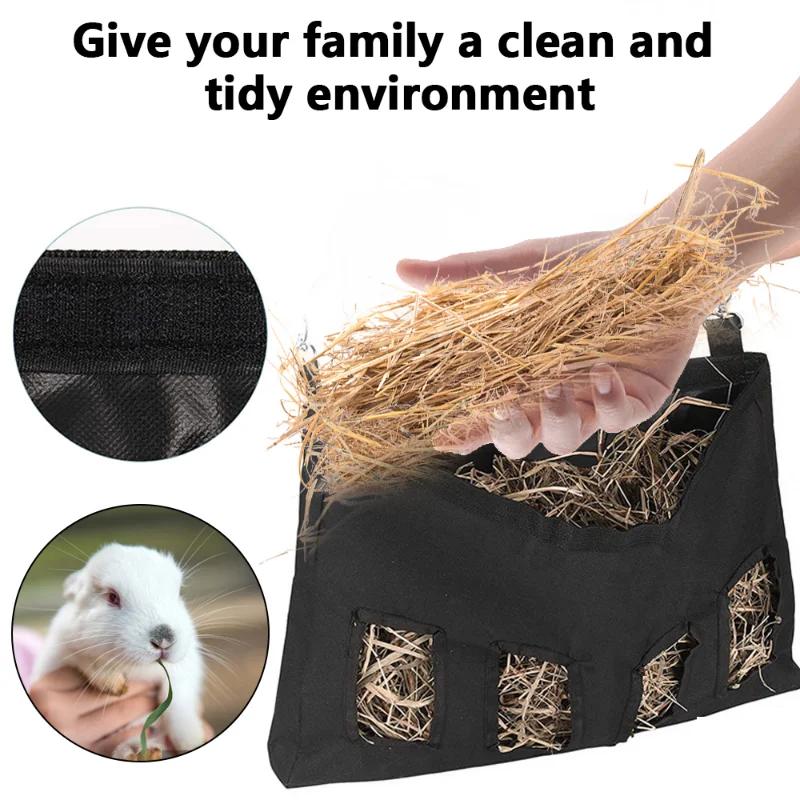 Feeding Dispenser Container Hanging Pouch Feeder Holder For Rabbit Guinea Pig Small Animals Pets Pet Supplies Hay Bag
