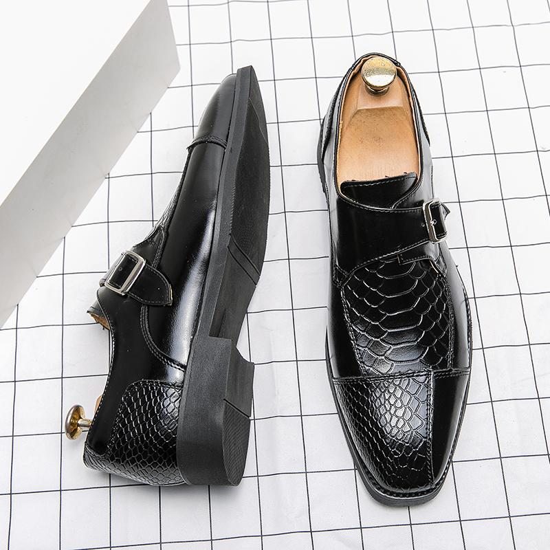 Fashion Leather Designer Brand Monks Snake Luxury Men Casual Office Business Man Loafers Mens Moccasins Driving Wedding Dress Male Shoes