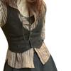 Punk Style Women's Dressy Waistcoat Racerback Vest Vintage U-shaped Neck Steampunk Jacquard Weskit Chic Design 2023