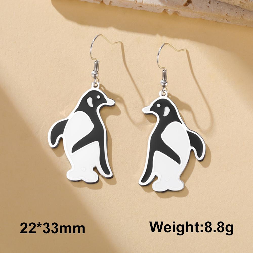 

Penguin Pendant Drop Earrings Stainless Steel Animal Dangle Earrings Gold Plated Jewelry for Women Girls Birthday Party Gifts