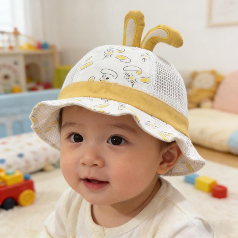 Baby Spring Summer Cotton Bunny Farmer Hat With Sun Protection For Toddlers