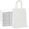 25pcs Paper Bags, Carrier Bags With Strong Twist Handles Kraft Bags, White, 27x21x11cm