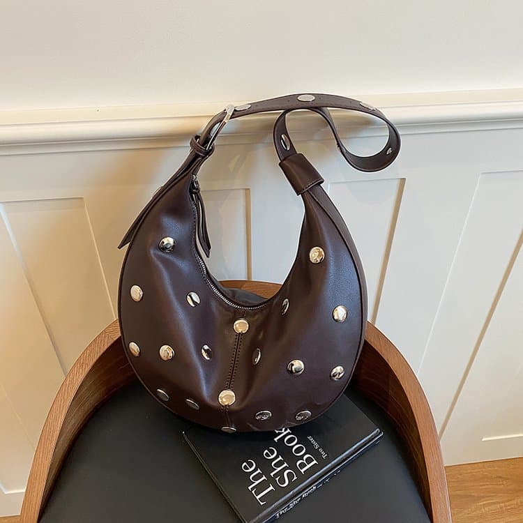 Rivet Crescent Armpit Bag Shoulder Women's Bag